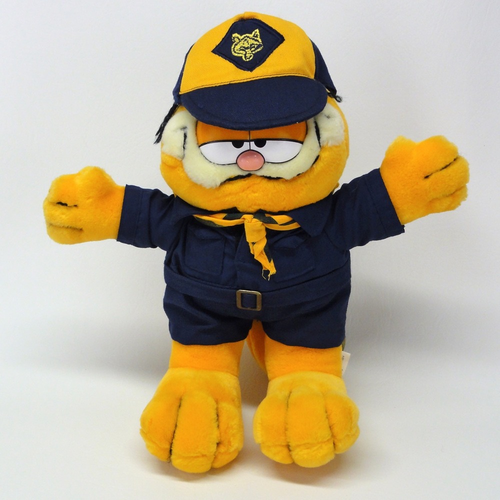 1978 Garfield Cat Cub Scout Plush Fine Toy Co Ltd 11 Inch Stuffed Animal Vintage